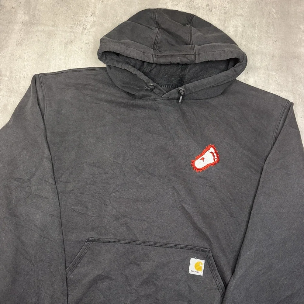 Carhartt Loose Fit Hoodie Hooded Sweatshirt Gray 3XL Logo Loose Fit Patch USA
